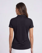 Real Essentials 3 Pack Women's Dry Fit Golf Polo Shirts with Zipper Short Sleeve Collared - Solid Black, Solid Black, Solid Black