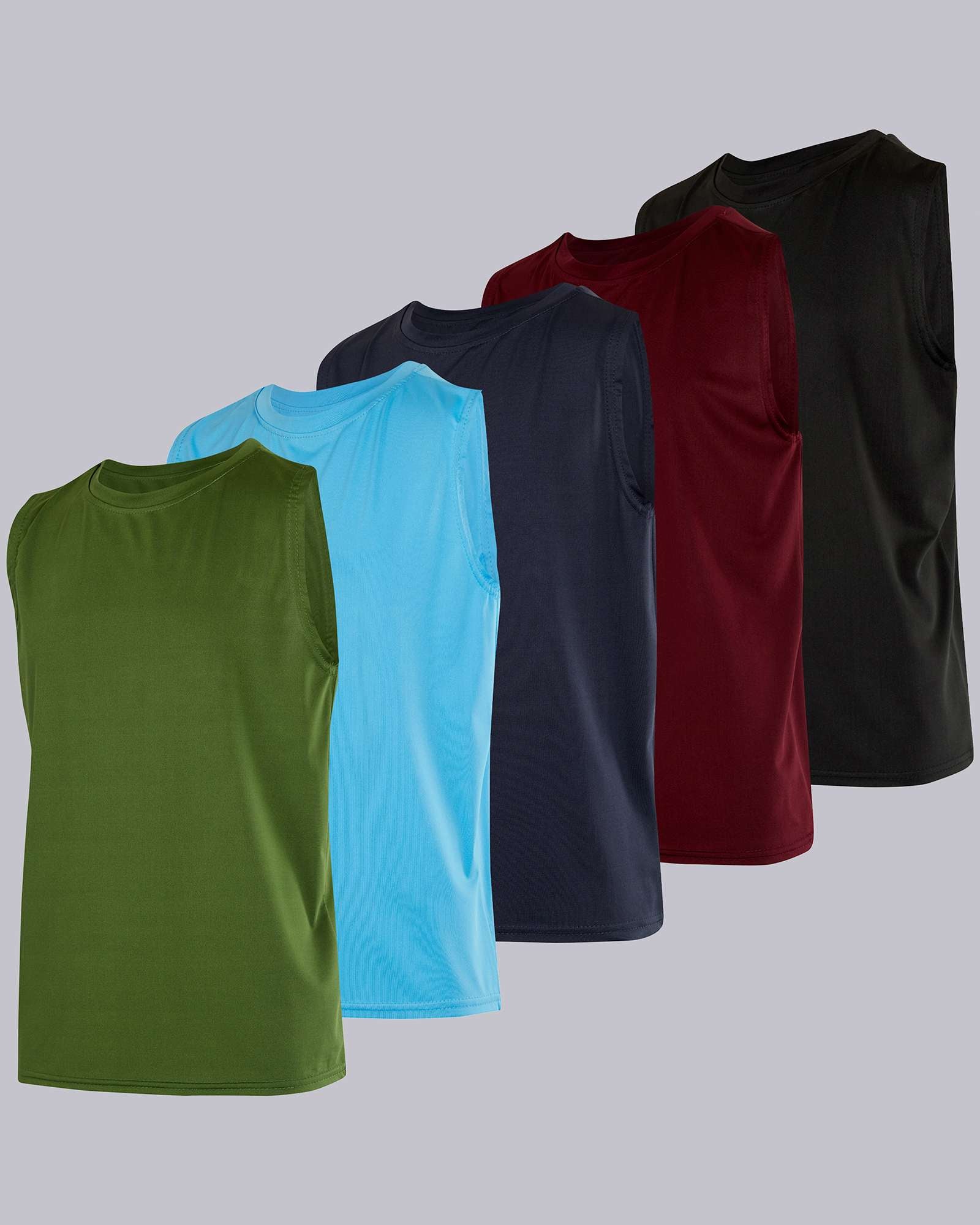 5 Pack: Boys Dry-Fit Active Tank Top