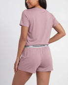 Real Essentials 2 Pack Women's Pajama Sets 2 Piece Boxy Tee Sleep Shorts PJs Sleepwear Cute - Solid Ballad Blue, Solid Pale Lilac