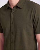 Real Essentials 3 Pack Men's Cotton Short Sleeve Button Down Casual Work Shirt Button Up - Solid Black, Solid Olive Night, Solid Ballad Blue