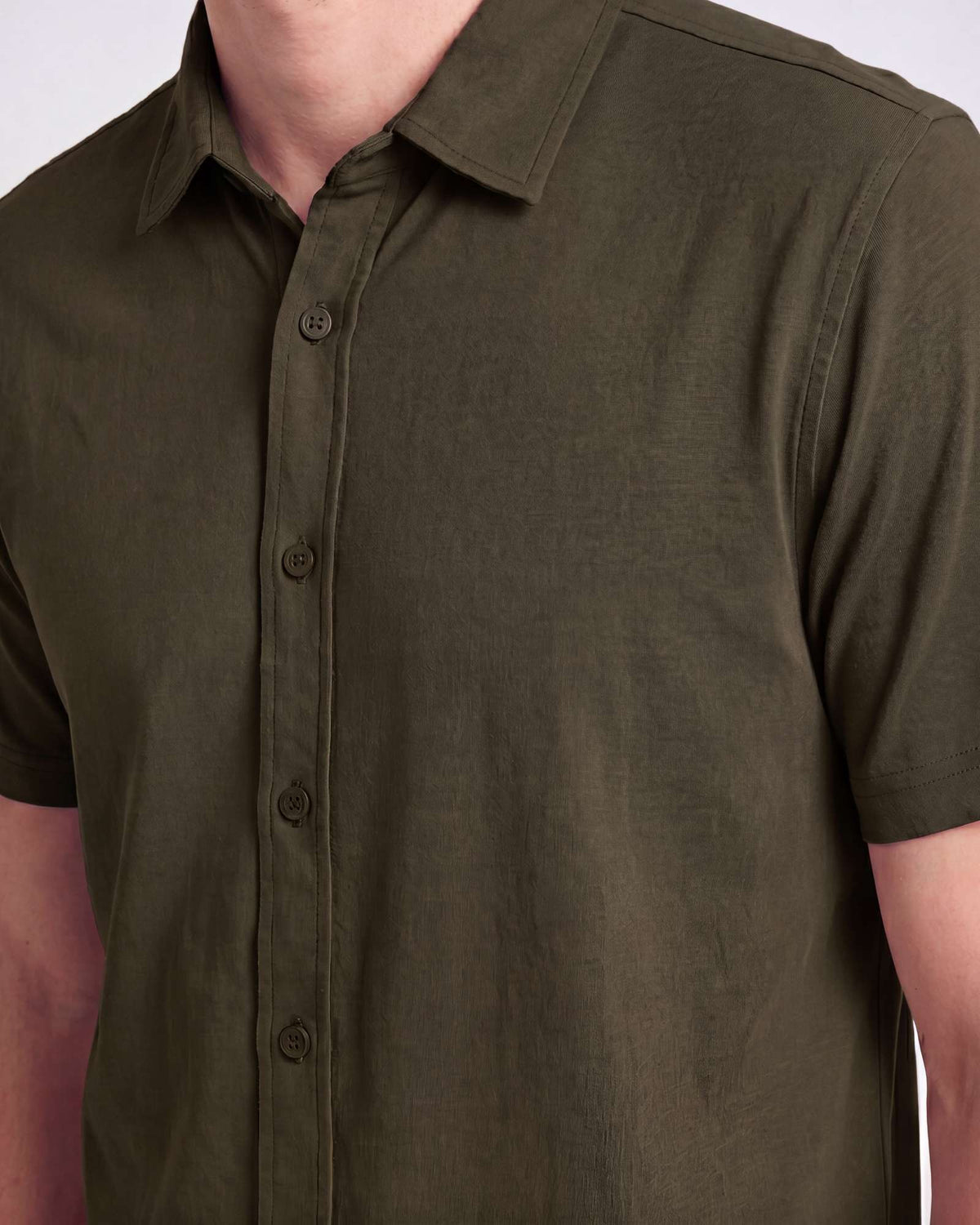 Real Essentials 3 Pack Men's Cotton Short Sleeve Button Down Casual Work Shirt Button Up - Solid Black, Solid Olive Night, Solid Ballad Blue