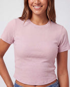 Real Essentials 3 Pack Women's Cropped Cotton Tshirts Ribbed Cap Sleeve Tees Going Out Tops - Solid Black, Solid Ballad Blue, Solid Pale Lilac