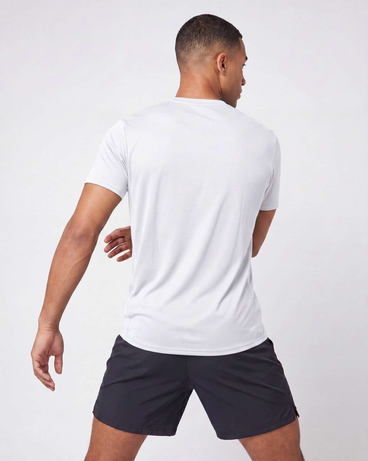 Real Essentials 5 Pack Men's Dry Fit Short Sleeve Crew T Shirts Gym Tees Athletic Workout - Solid Black, Charcoal, Navy Blazer, Solid Clear Sky, Solid Desert Sage