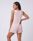 Real Essentials 3 Pack Women's Pajama Sets 3 Piece Crew Tee Tank Top Sleep Shorts Sleepwear - Solid Pale Lilac