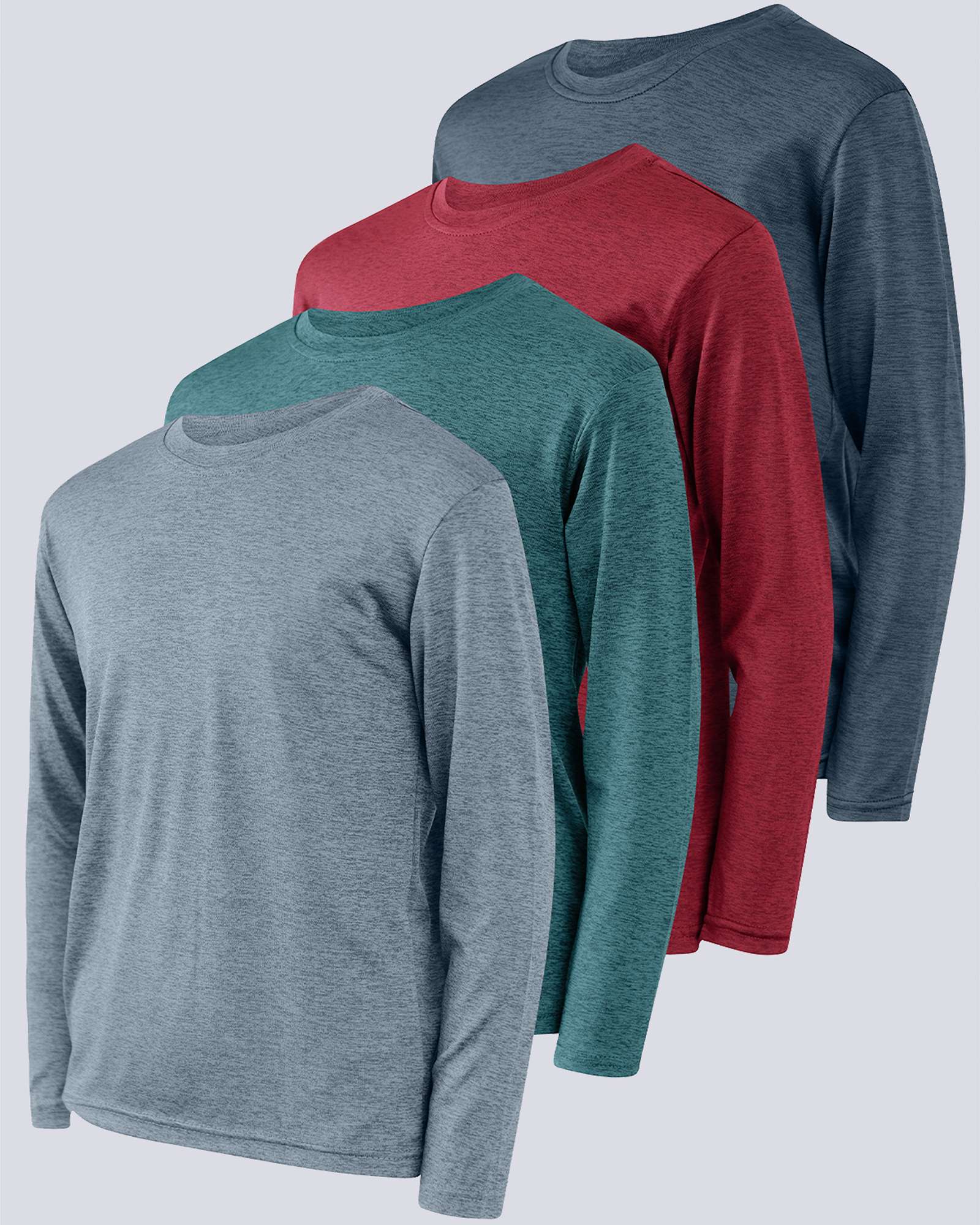 4 Pack: Boys Dry-Fit Active Long-Sleeve T-Shirt