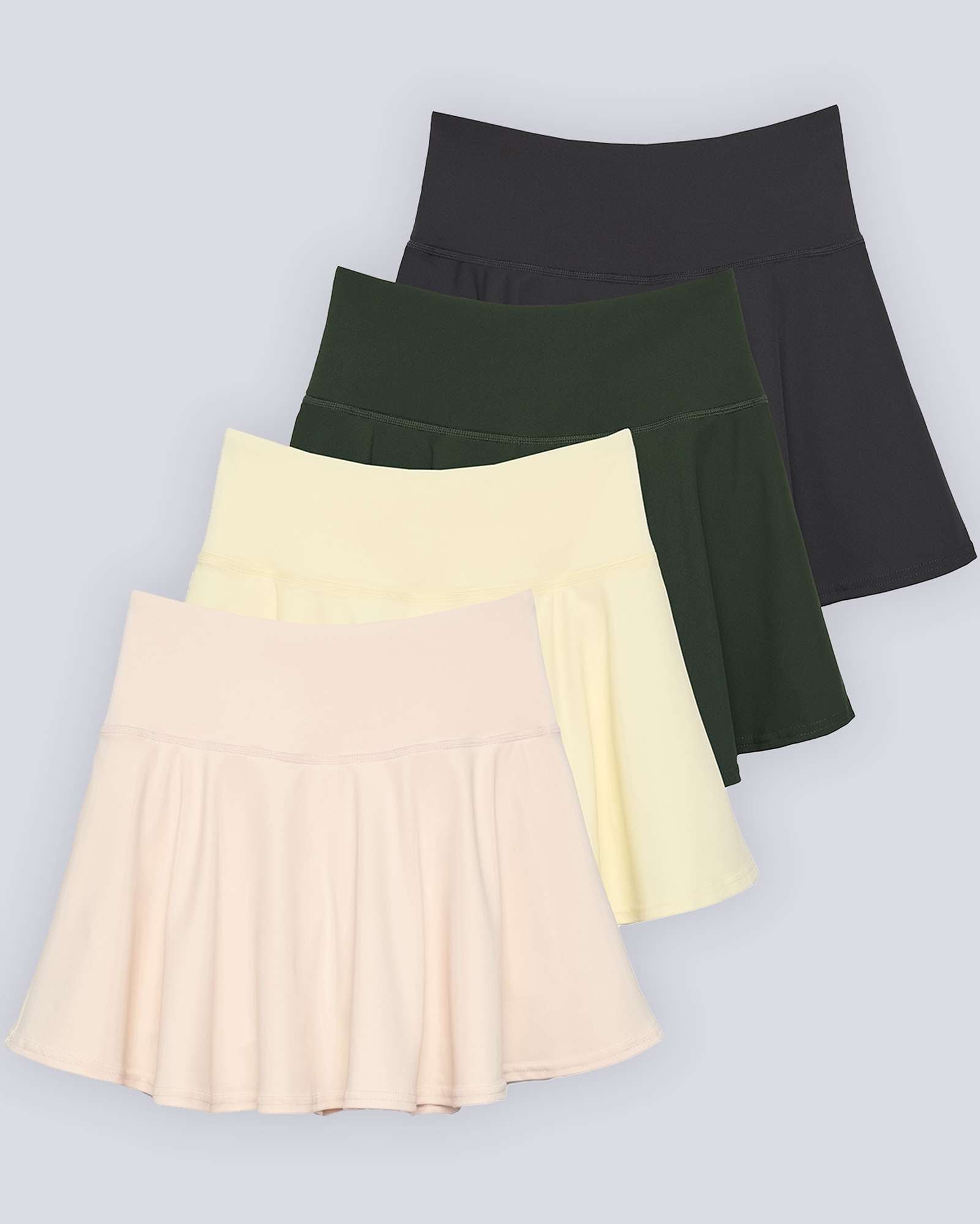 4 Pack: Women's High Waisted Tennis Skirts