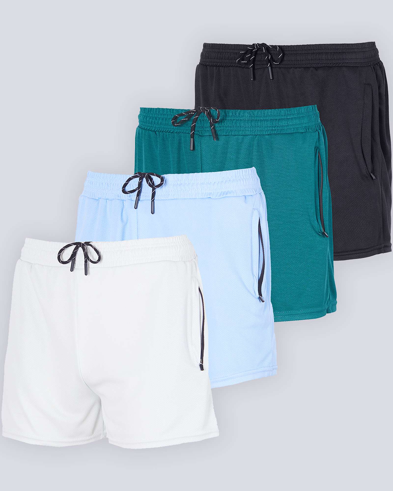 4 Pack: Men's 3" Mesh Running Shorts