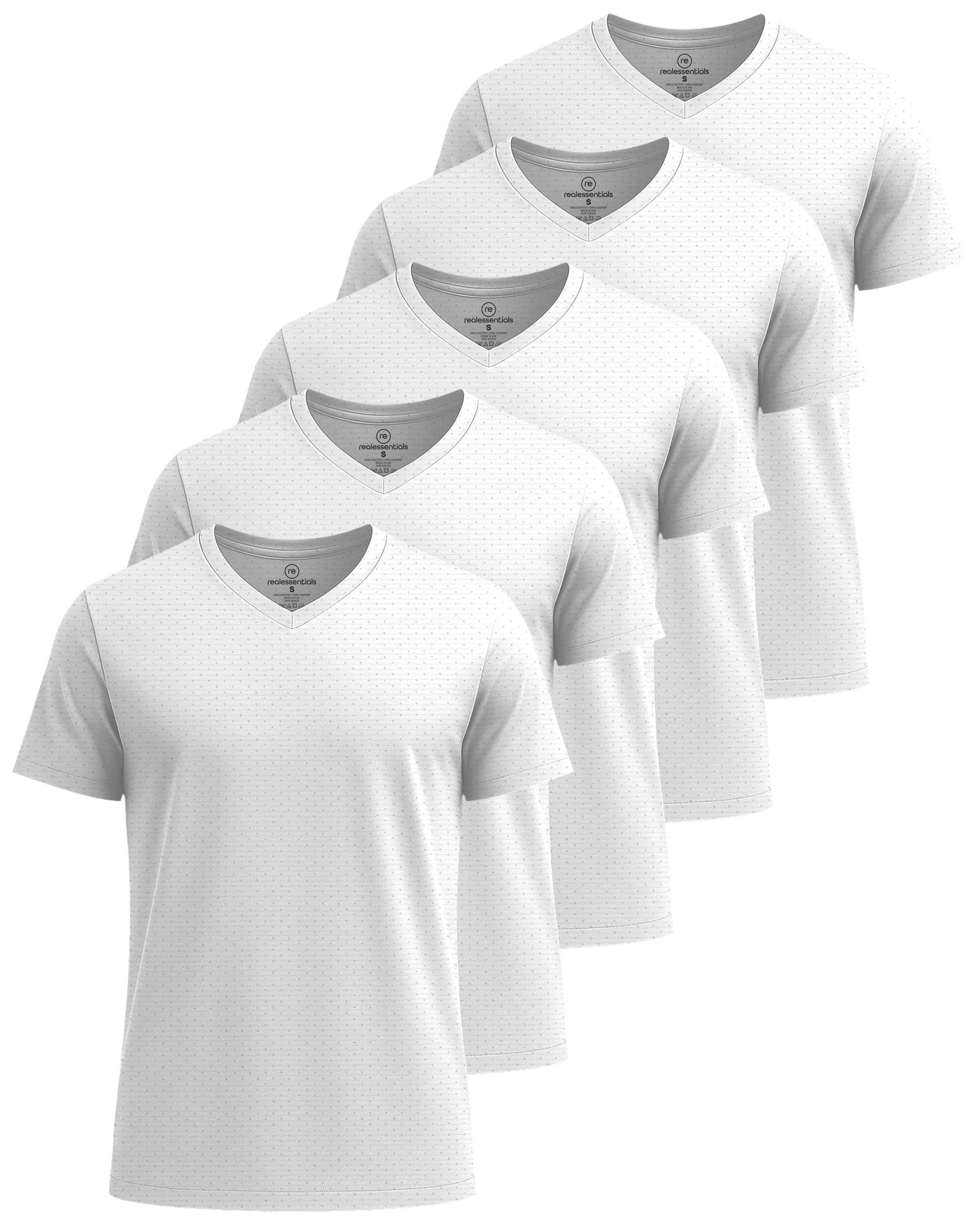 Real Essentials 5 Pack: Men's Breeze Tech V-Neck Dry Fit T-Shirts Moisture Wicking Athletic Workout & Gym Shirts (Big &Tall)