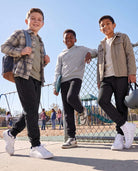 Real Essentials 3 Pack Boys Fleece Joggers Sweatpants Zipper Pockets Athletic Pants Teen - Solid Black, Solid Black, Solid Black