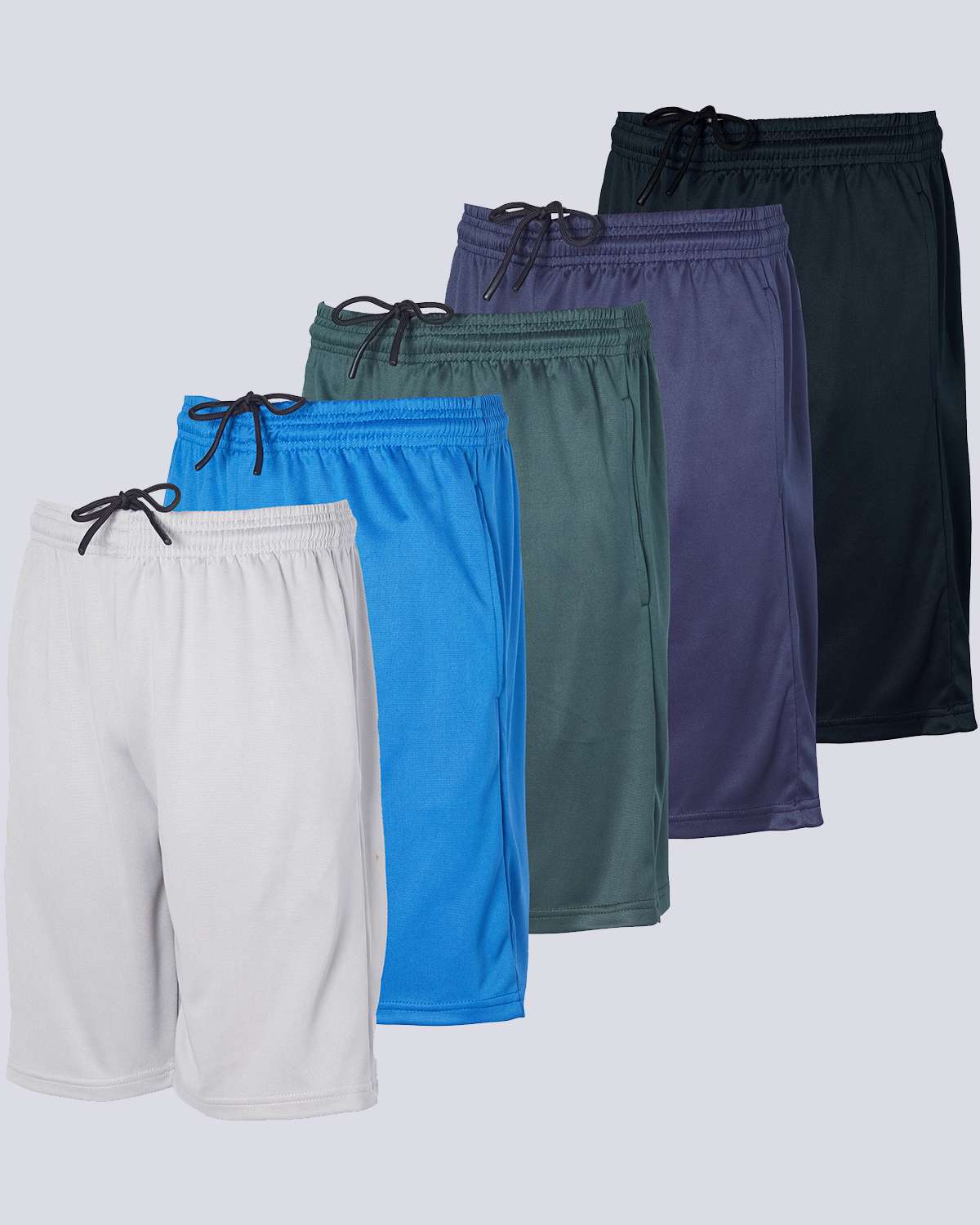 Real Essentials 5 Pack Boys Athletic Basketball Shorts with Pockets Youth Activewear Ages 4 18