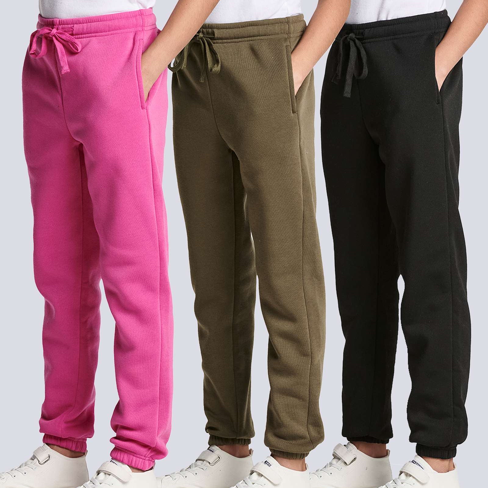 3 Pack: Girls' Sweatpants - Active Fleece Jogger Pants