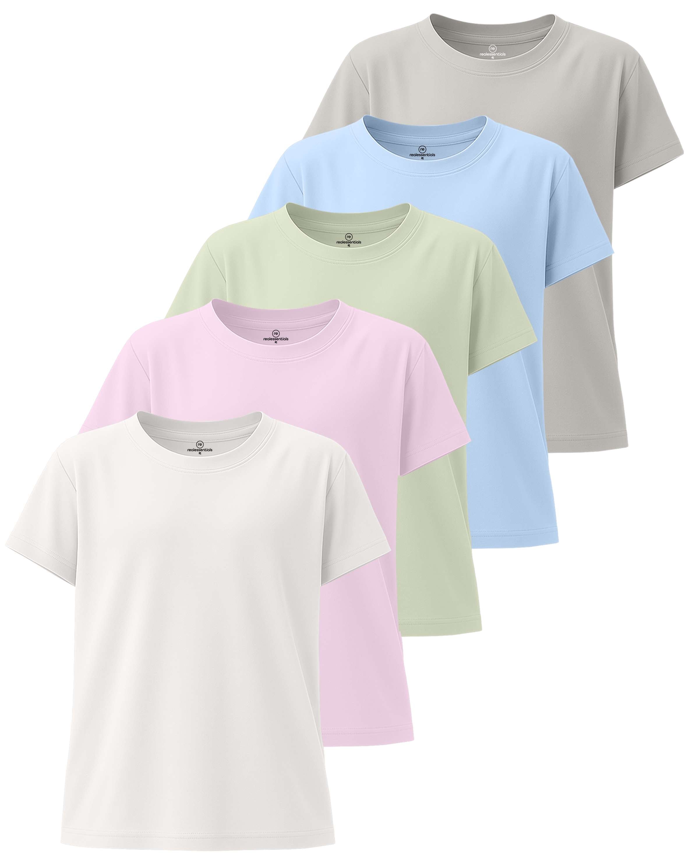 4 Pack: Girls Short Sleeve Dry-Fit Crew Neck Active T-Shirt
