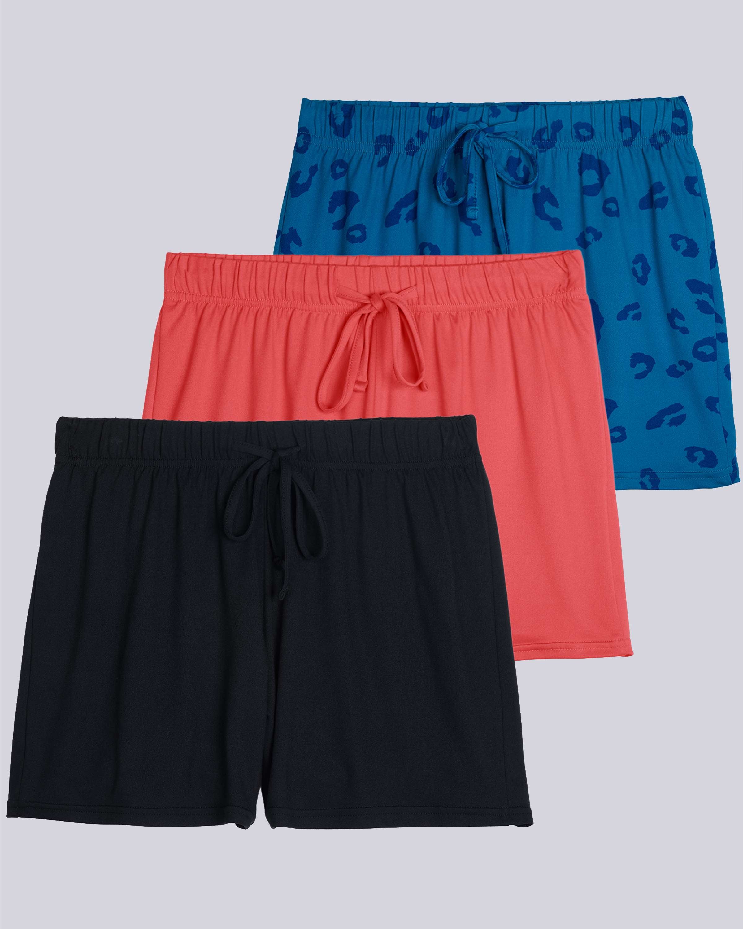 3 Pack: Womens Ultra-Soft Pajama Lounge Shorts