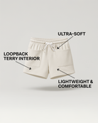 Real Essentials 3 Pack Women's French Terry Shorts Sweatshorts Lounge Gym Square Pockets - Set 7