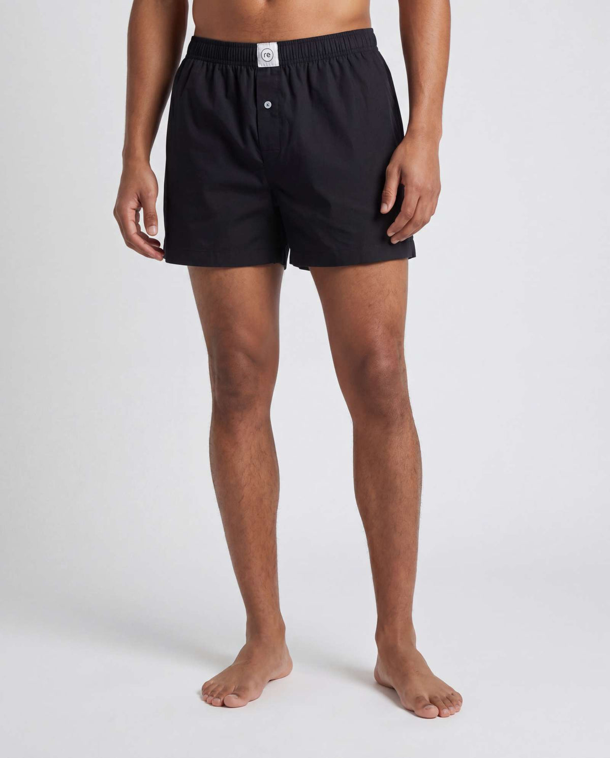 Real Essentials 3 Pack Mens Cotton Pajama Shorts Poplin Woven Lounge Sleep PJs with Pockets - Solid Black, Clear Sky Stripe, Bright White Stripe