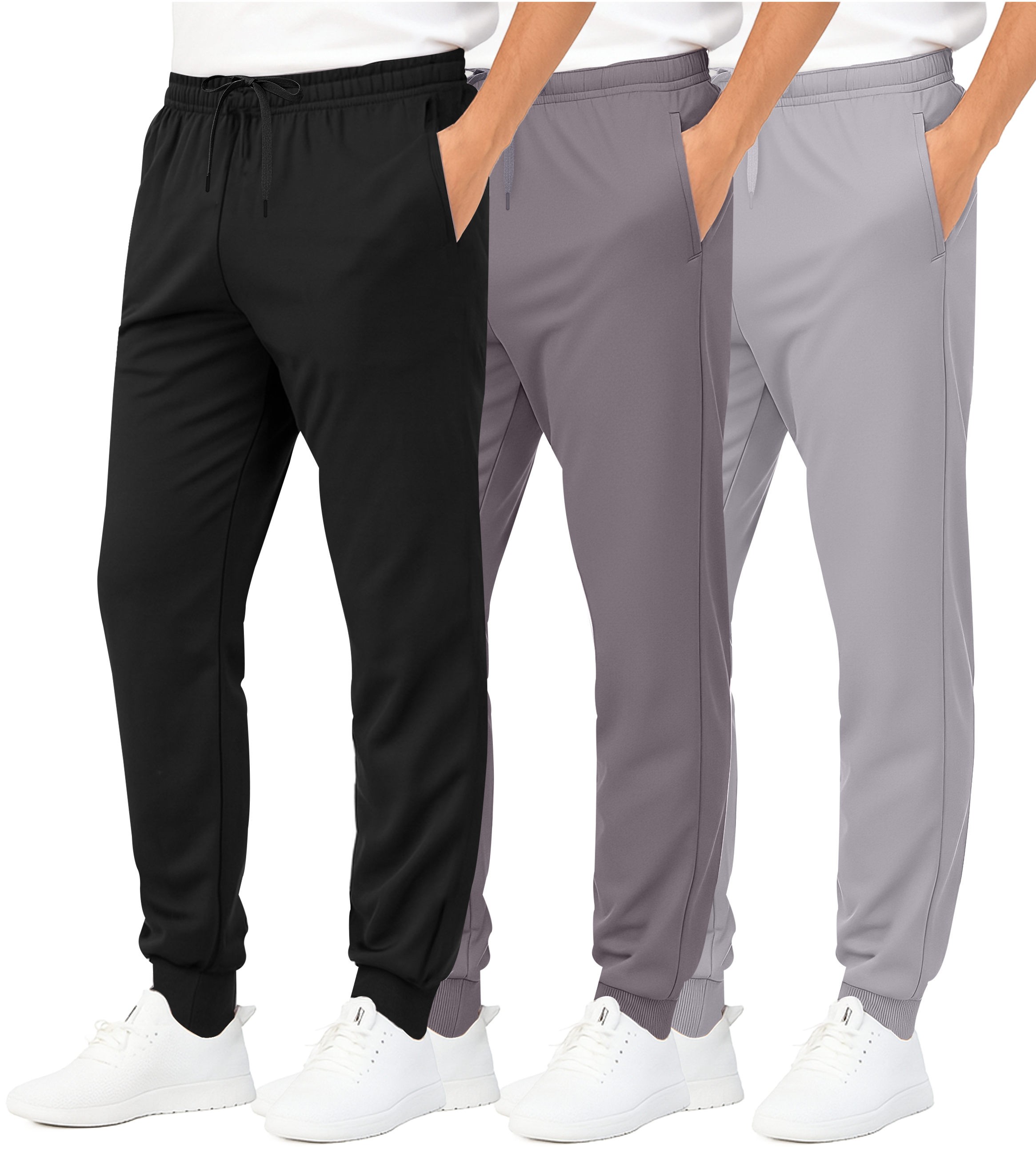 3 Pack: Boys Active Fleece-Lined Tricot Jogger Sweatpants
