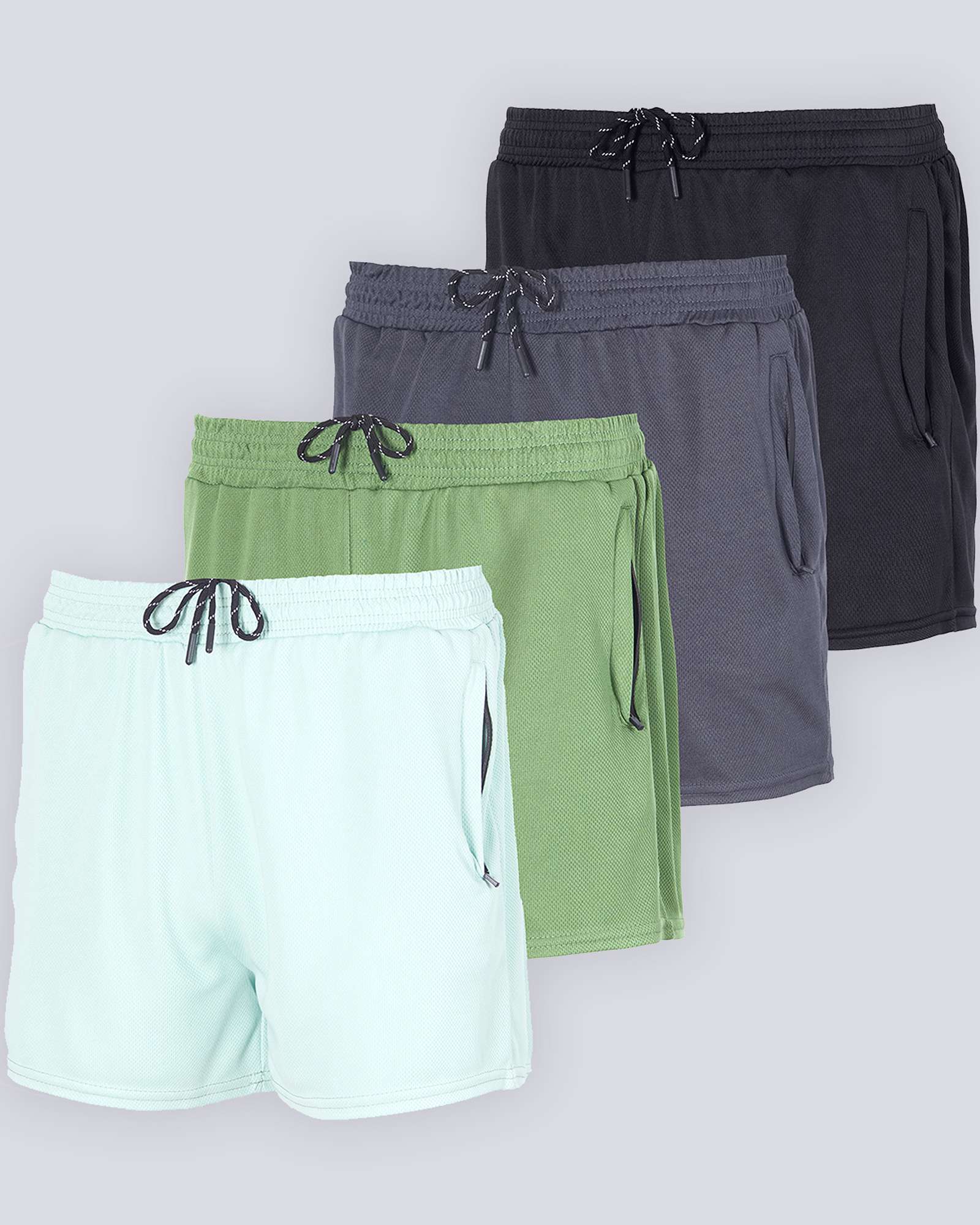 4 Pack: Men's 3" Mesh Running Shorts