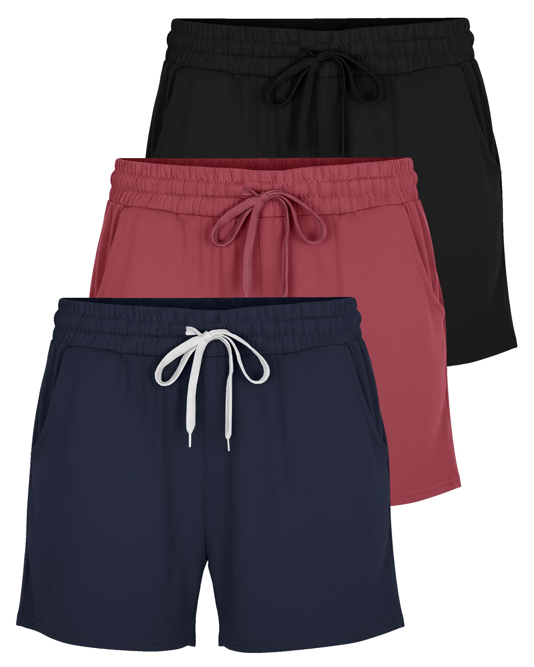 3 Pack: Womens Plus Super-Soft Lounge Shorts