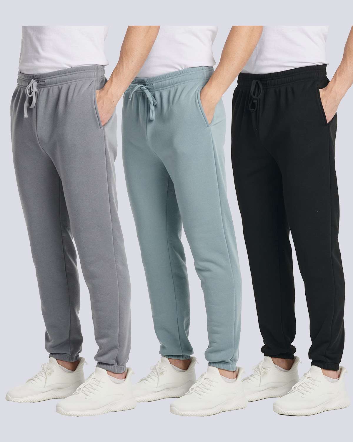 3 Pack: Men's Fleece Jogger Sweatpants (Available in Big & Tall)