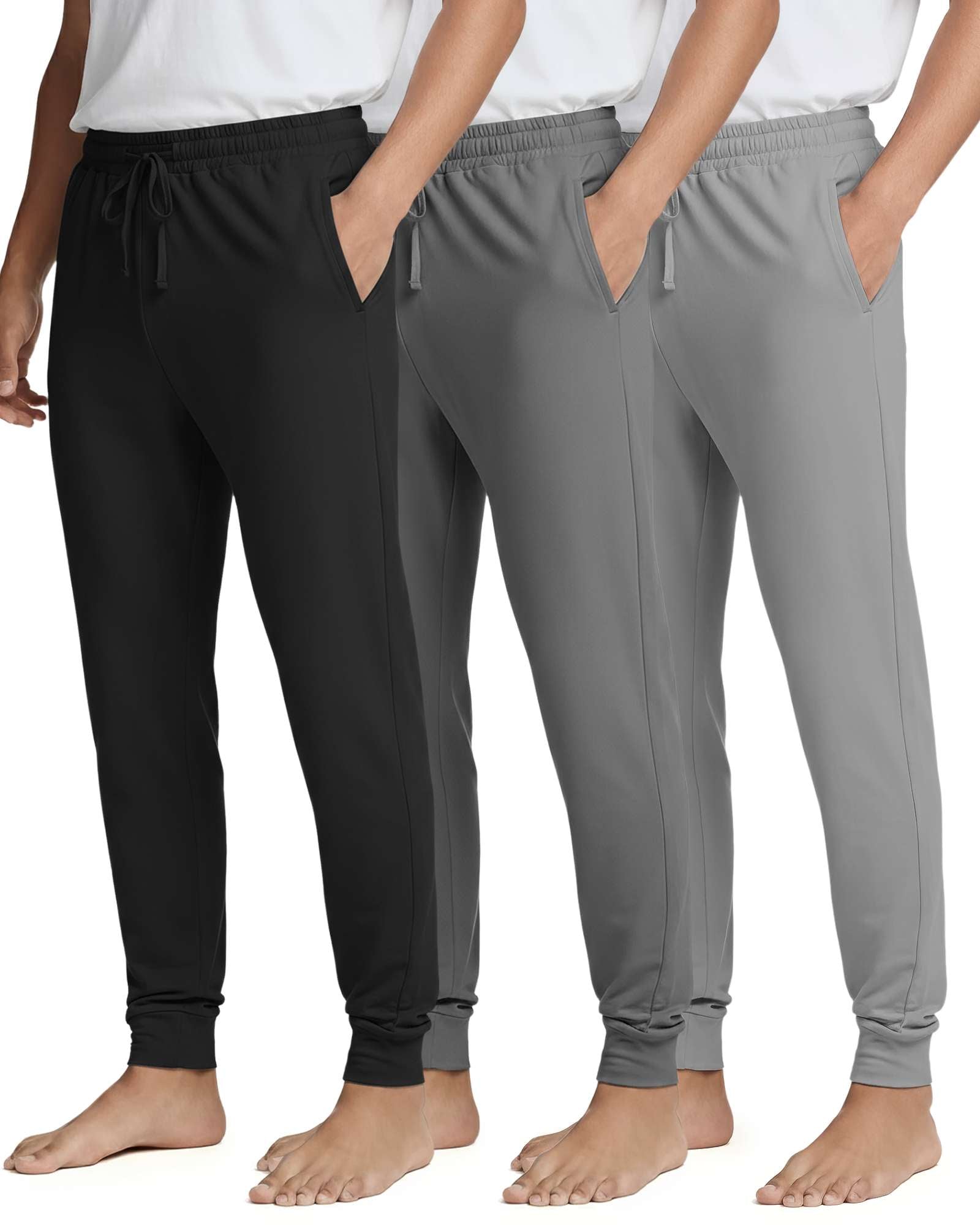 3 Pack: Men's Soft Lounge Sleep Joggers
