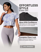 Real Essentials 5 Pack Women's Dry Fit Crop Top Workout T Shirts Short Sleeve Athletic Gym - Set 6