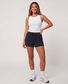 Real Essentials 3 Pack Women's Cotton Pajama Shorts Lounge Sleep Comfy Cute Casual Knit PJ - Solid Black, Solid Navy Blazer, Charcoal Heather, Grey Heather