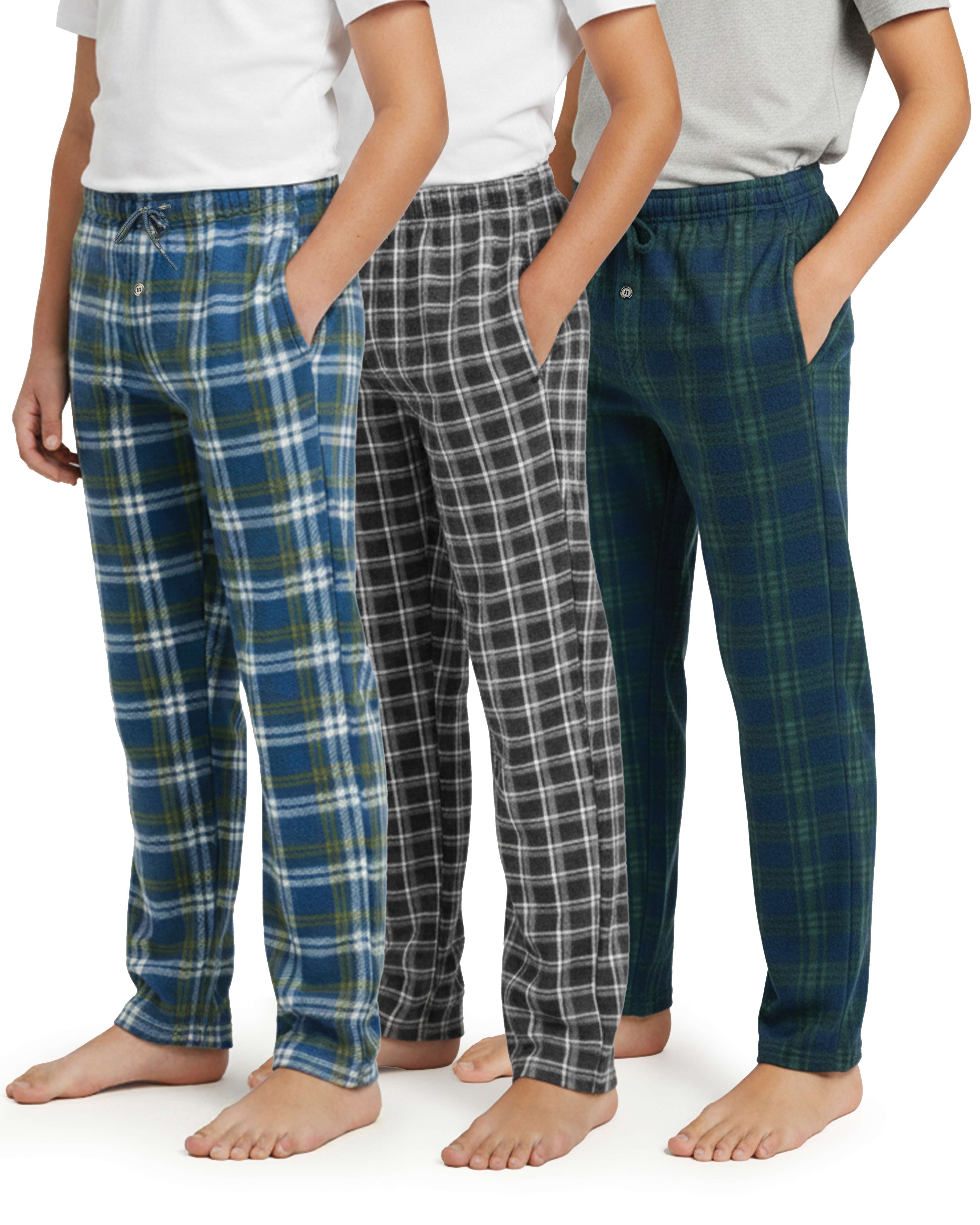 3 Pack: Boys Fleece Pajama Pant Lounge Bottoms