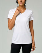 Real Essentials 5 Pack Womens Dry Fit V Neck Workout Tops Athletic T Shirts Gym Yoga Tees - Set 19