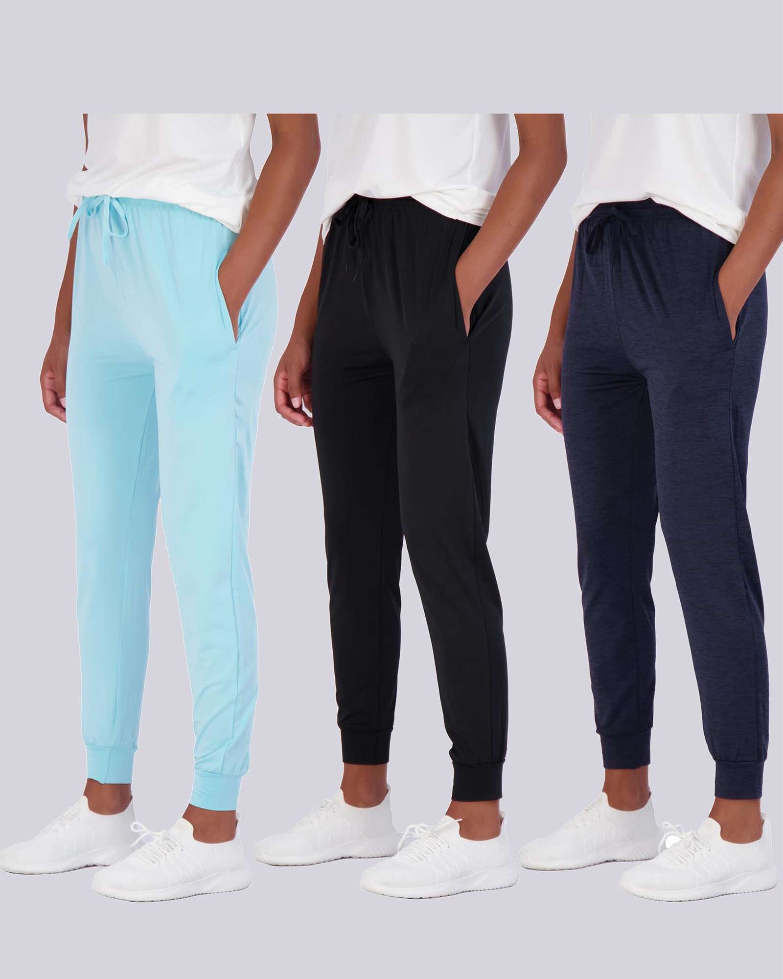 3 Pack: Womens Dry-Fit Active Joggers