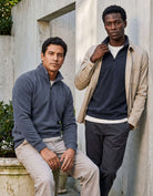 Real Essentials 2 Pack Mens Fleece Sweatshirt Sweater Half Zip Pullover Long Sleeve Casual - Solid Navy Blazer, Solid Vintage Indigo