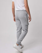 Real Essentials 3 Pack Boys' Cotton Cargo Fleece Joggers Sweatpants Pockets Athletic Kids - Set 4