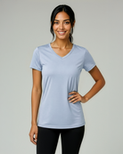 Real Essentials 5 Pack Womens Dry Fit V Neck Workout Tops Athletic T Shirts Gym Yoga Tees - Set 16