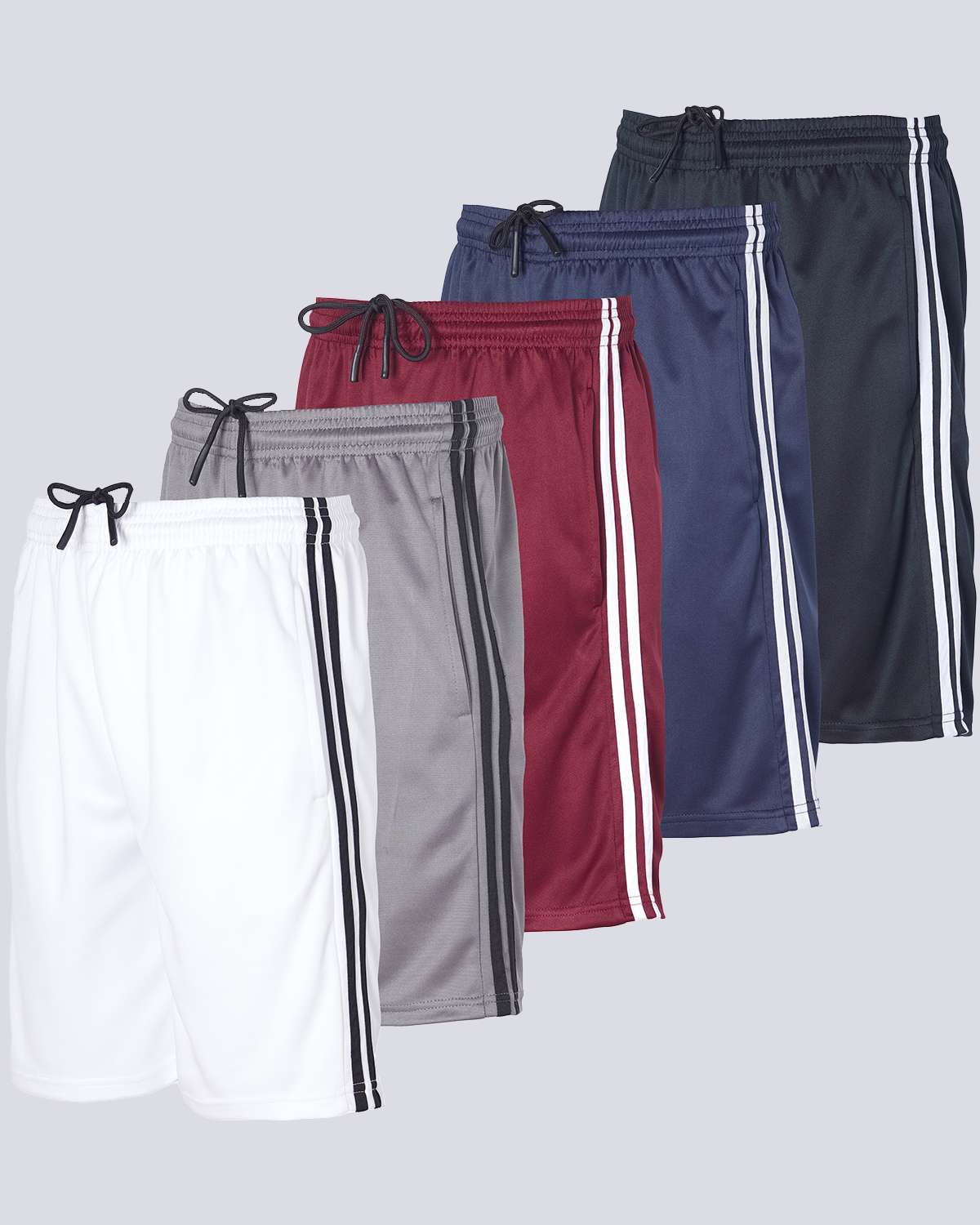 Real Essentials 5 Pack Boys Athletic Basketball Shorts with Pockets Youth Activewear Ages 4 18