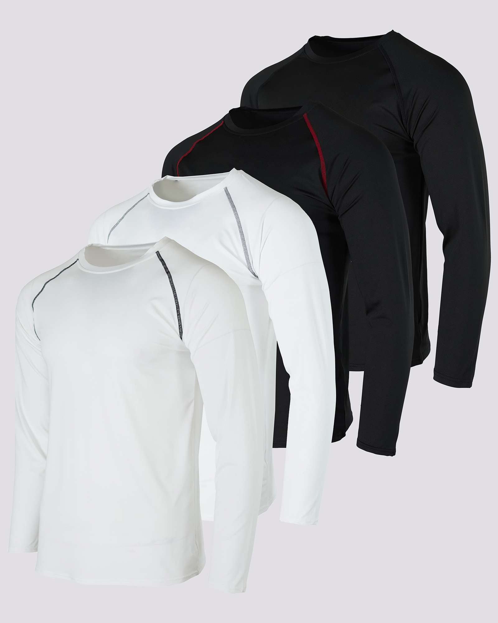 4 Pack: Mens Compression Long Sleeve Shirt