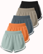 Real Essentials 5 Pack Women's Dry Fit Dolphin Shorts Athletic Running Workout Gym Hiking - Set 7