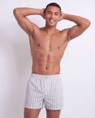Real Essentials 3 Pack Mens Cotton Pajama Shorts Poplin Woven Lounge Sleep PJs with Pockets - Solid Black, Clear Sky Stripe, Bright White Stripe