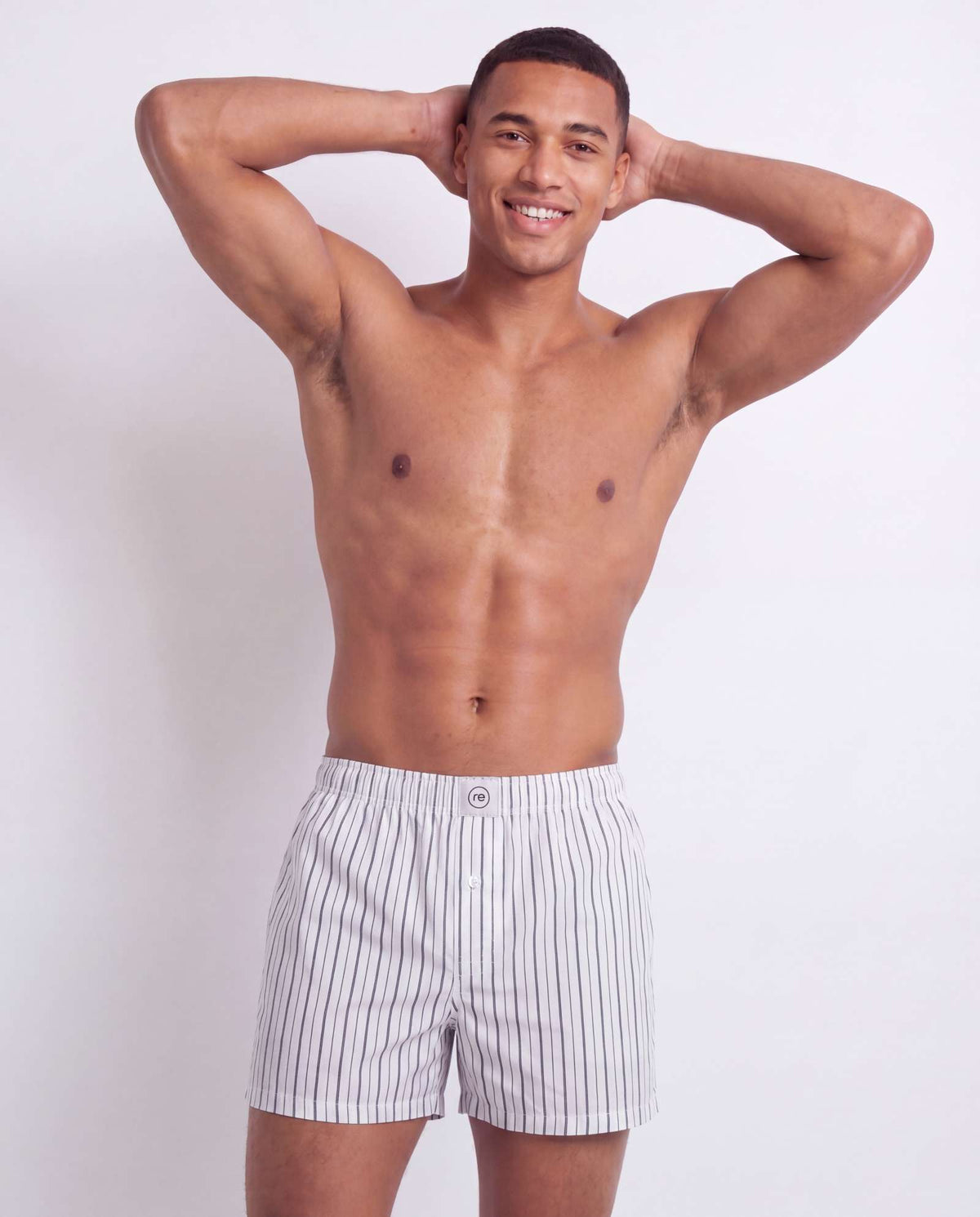 Real Essentials 3 Pack Mens Cotton Pajama Shorts Poplin Woven Lounge Sleep PJs with Pockets - Solid Black, Clear Sky Stripe, Bright White Stripe