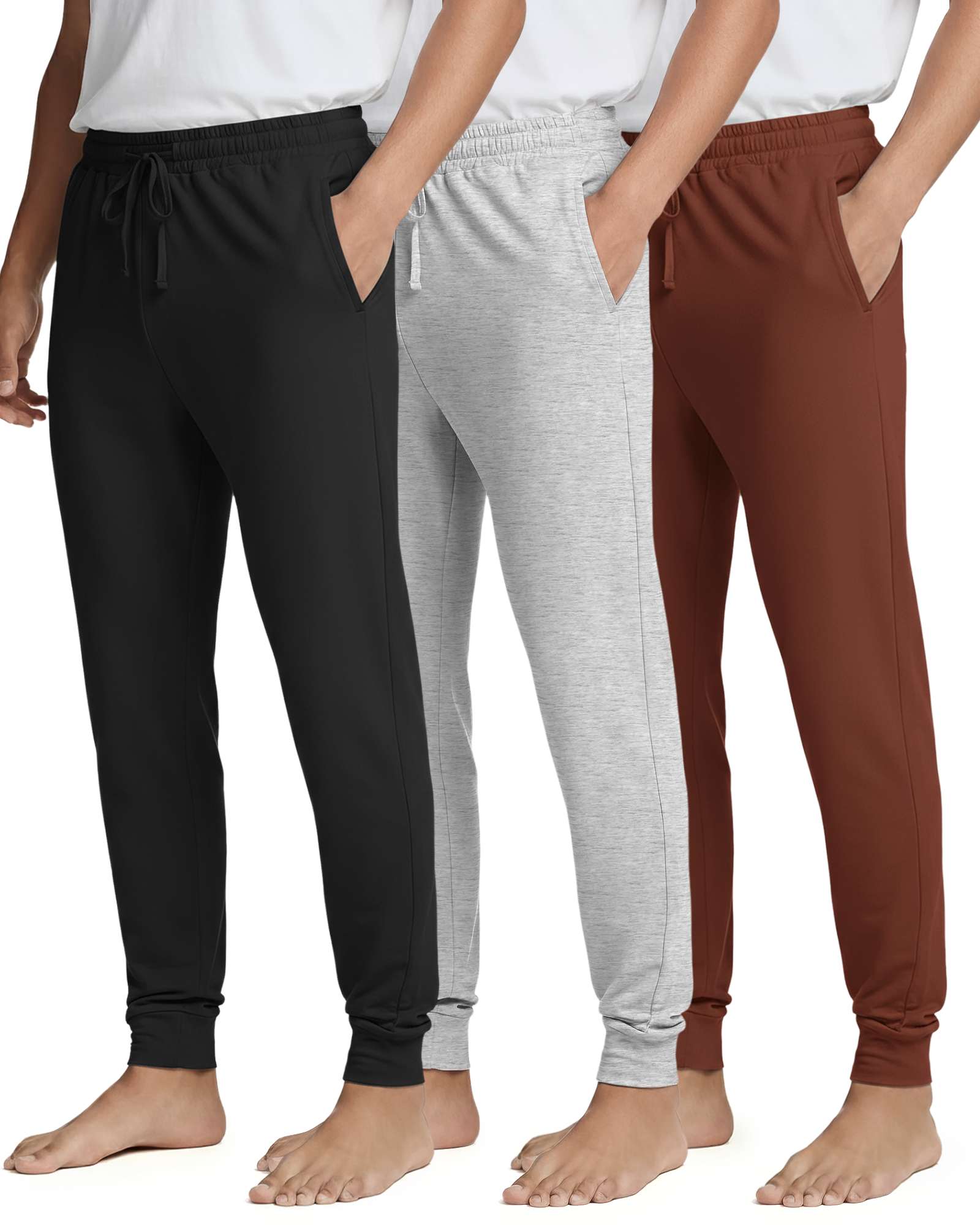 3 Pack: Men's Soft Lounge Sleep Joggers