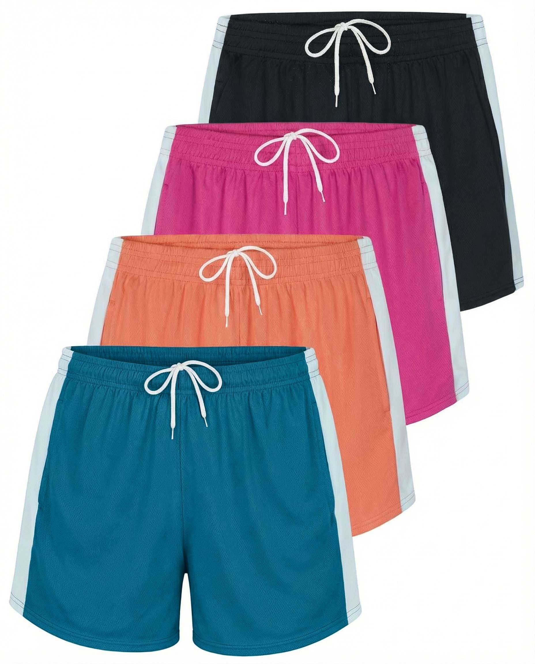 4 Pack: Womens Active Mesh Shorts