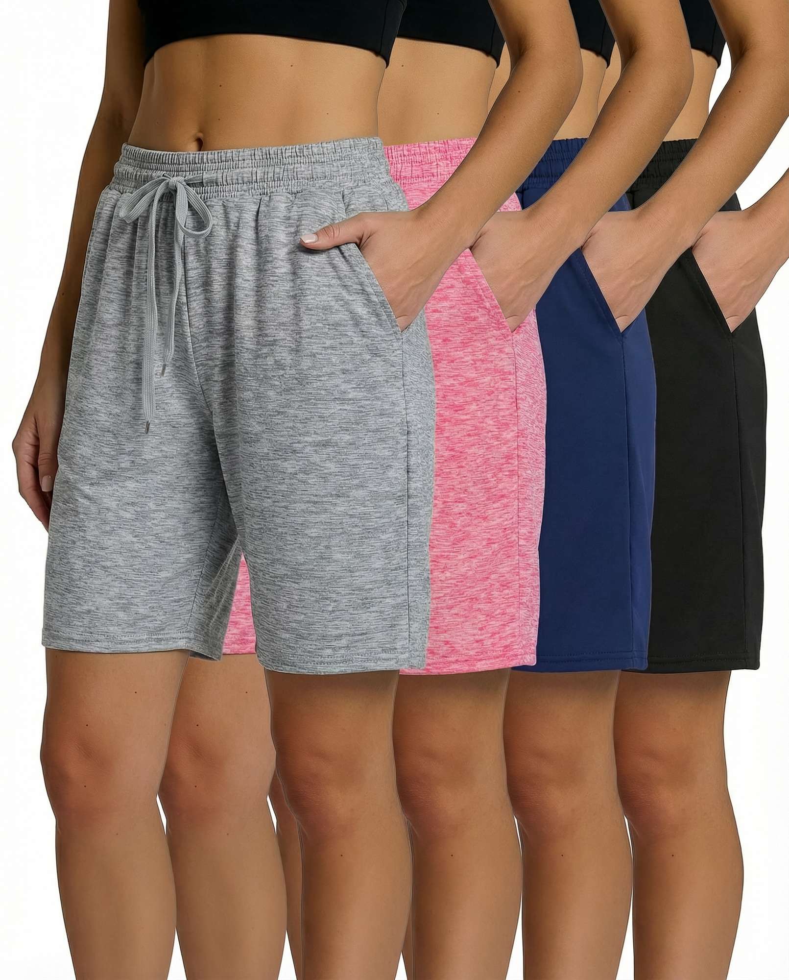 4 Pack: Womens Dry-Fit 7" Bermuda Shorts