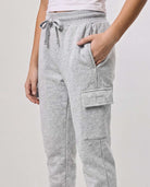 Real Essentials 3 Pack Girls Fleece Cargo Joggers Sweatpants Kids Pants Teen Girl Athletic - Solid Black, Charcoal Heather, Grey Heather