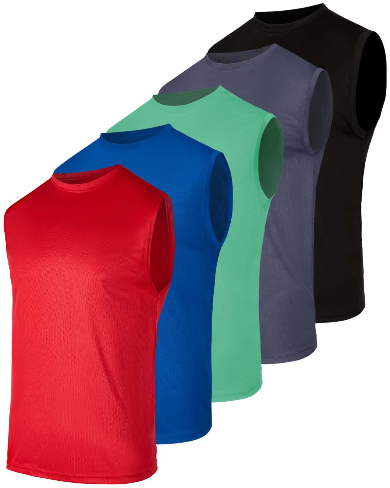 5 Pack: Mens Mesh Active Tank Top (Available in Big & Tall)