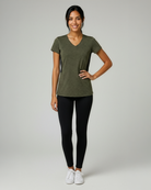 Real Essentials 5 Pack Womens Dry Fit V Neck Workout Tops Athletic T Shirts Gym Yoga Tees - Set 3