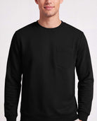 Real Essentials 3 Pack Mens Fleece Pocket Sweatshirt Pullover Long Sleeve Shirts Sweater - Solid Black, Solid Black, Solid Black