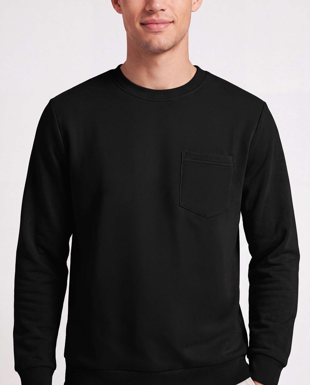 Real Essentials 3 Pack Mens Fleece Pocket Sweatshirt Pullover Long Sleeve Shirts Sweater - Solid Black, Solid Black, Solid Black