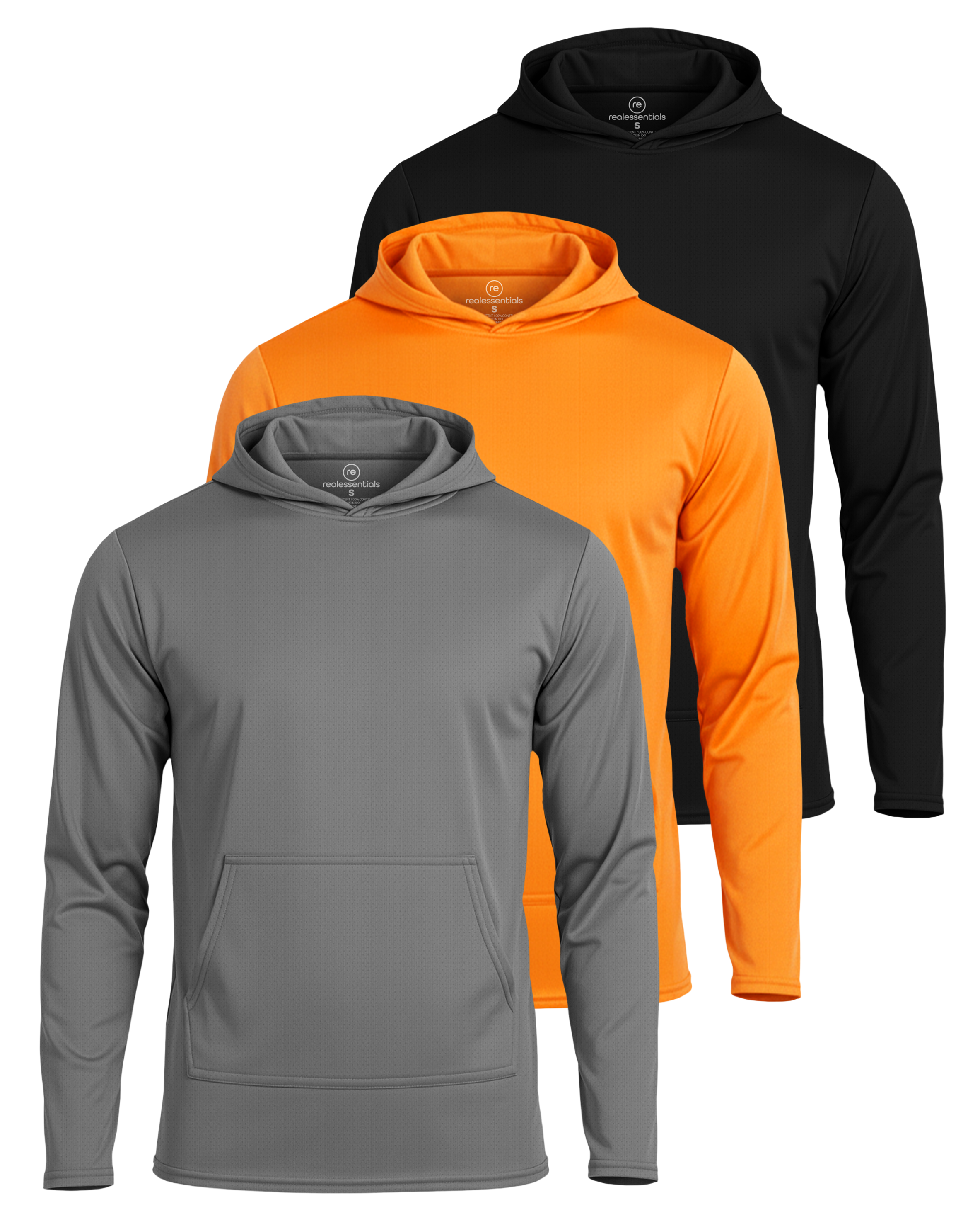 3 Pack: Mens Mesh Pullover Hoodie