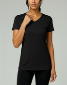 Real Essentials 5 Pack Womens Dry Fit V Neck Workout Tops Athletic T Shirts Gym Yoga Tees - Set 5