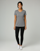 Real Essentials 5 Pack Womens Dry Fit V Neck Workout Tops Athletic T Shirts Gym Yoga Tees - Set 10