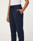 Real Essentials 3 Pack Girls' Cotton Fleece Joggers Sweatpants Kids Teens Pants Sweats - Solid Black, Solid Navy Blazer, Solid Quiet Shade