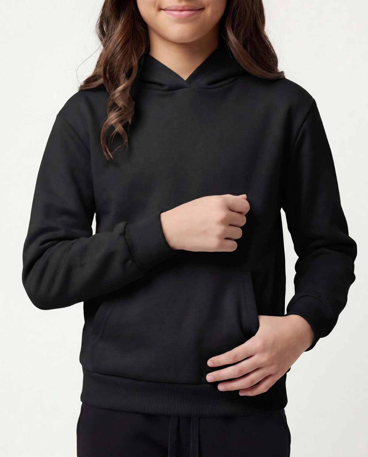 Real Essentials 3 Pack Girls' Fleece Pullover Hoodies Sweatshirts Sweaters Kids Teens Tops - Solid Black, Solid Pale Lilac, Solid Ballad Blue